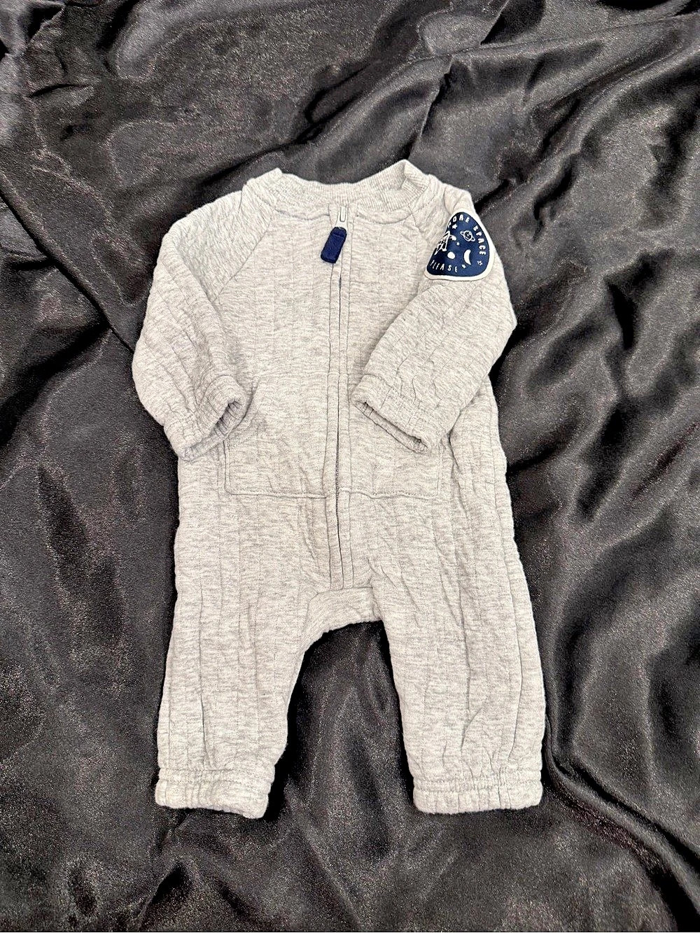 TWO ITEMS Carter's Boys Space Quilted Long-Sleeve Jumpsuit Gray & Carter’s Red.